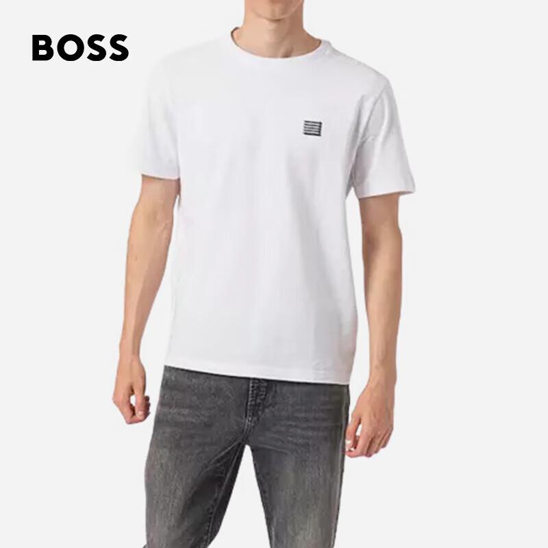 BOSS Мужская повседневная футболка с коротким рукавом и принтом логотипа XL 8100₽
