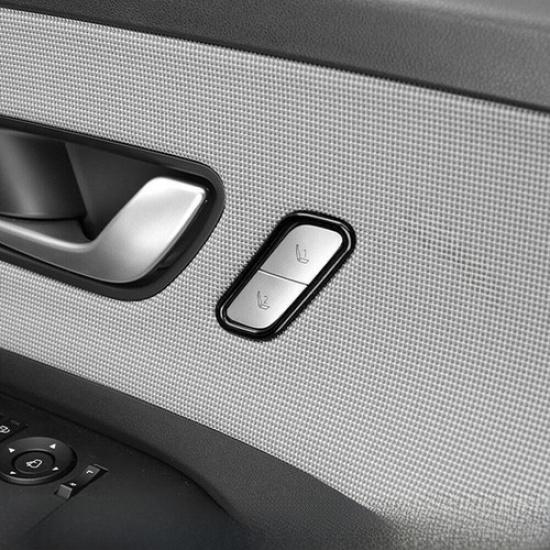 Seat Memory Button Switch Frame Trim 1* For Hyundai Kona 2024-2025 Bright Black