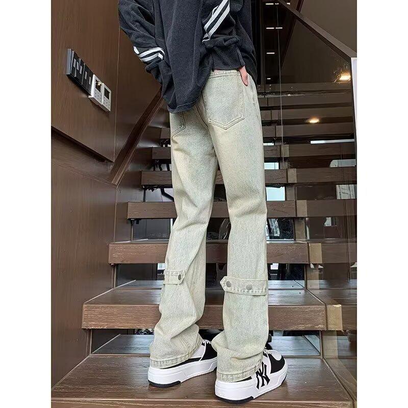 

Джинсы JYL Мужские Прямые Весна Винтаж Универсальные Свободные Широкие Деним S андроид зеленый