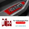 Carbon Fiber Window Switch Panel Frame Cover for Volkswagen Polo 2018-2026 LHD RHD Interior Trim