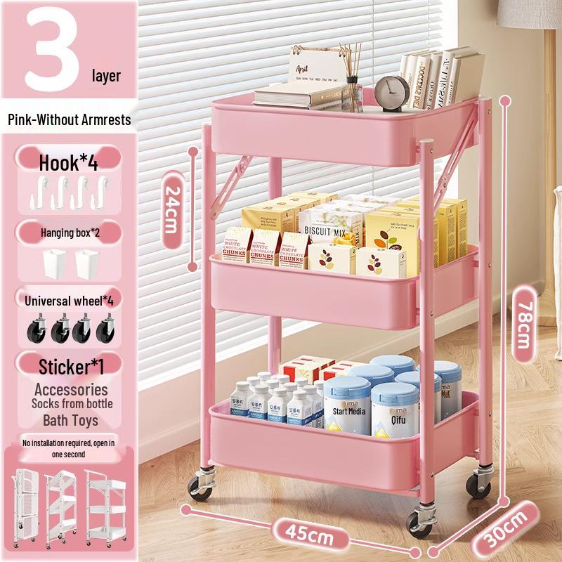 Kompaktes mehrschichtiges Lagerregal für Küche, Bad, Schlafzimmer, Bücher, Spielzeug und Snacks