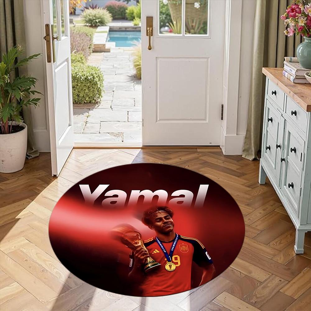 Yamal Round Area Rug Suitable for Foyer Outdoor Hallway Kitchen Anti-slip Round Rug Decorate Offices Perfect Gift for Women Men