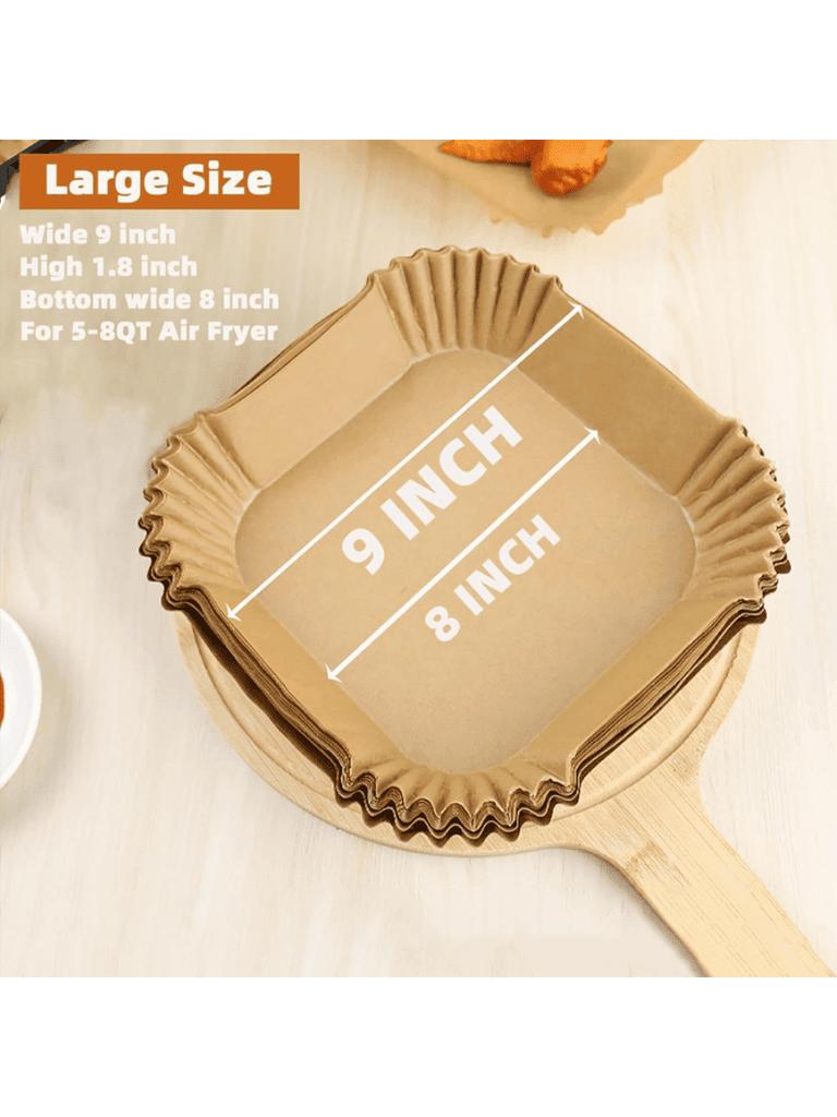 100pcs, Square Disposable Air Fryer Liners (9in), Paper Air Fryer Liner Pots, Paper Basket Bowls, Baking Trays, Oven Acces