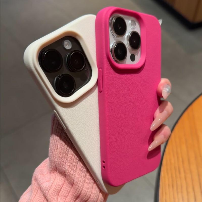 Luxury Leather Texture Soft Silicone Case For 16 15 14 Plus 13 12 11 Pro XR X XS Max Shockproof Bumper Rubber TPU Cover