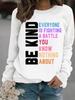 Autumn/Winter Women's Long-Sleeve 'Be Kind' Print Pullover Sweatshirt