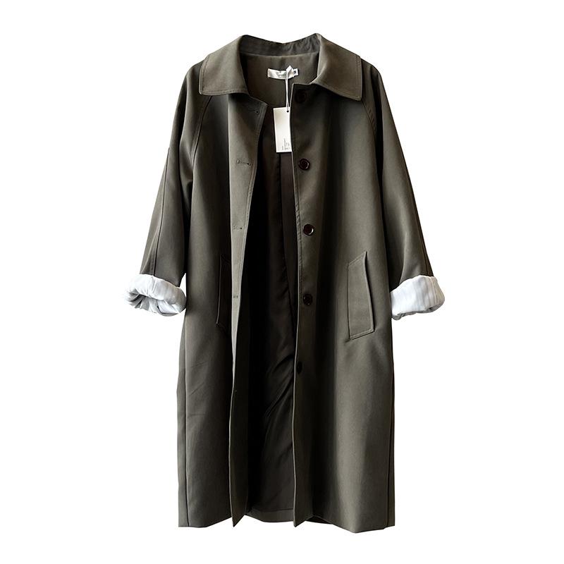 Yan Shuang Women's Korean Style Casual Trench Coat - Autumn Loose Fit Mid-Length Jacket (80861)