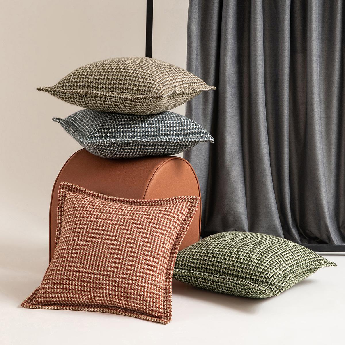 

Ins Houndstooth Sofa Pillow Nordic Cushion Living Room Bedroom Study Backrest Small Xiangfeng Pillow Pillow Cover 30 * 50cm without core