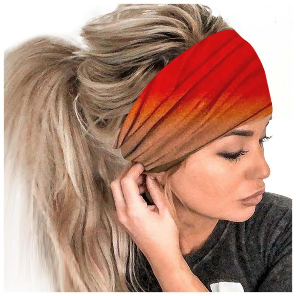 Women's Printed Headband Sports Hair With Wide Edge Yoga Headband Soft Hair Band Headdress Bundle Hair Band