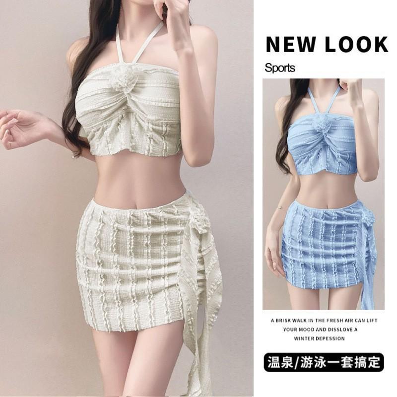 Thai Sexy White Bikini Two-piece Set Fairy Style Hot Girl Vacation Student Swimsuit