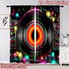 2D flat printing 2pcs Curtain Window Treatment Curtains Colorful Musical Vinyl Design Digital Printed Polyester Drapes Festive