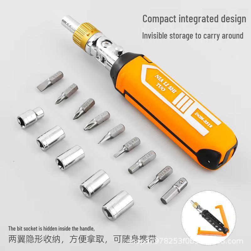 14-in-1 Multi-angle Ratchet Screwdriver Set with Universal Bits