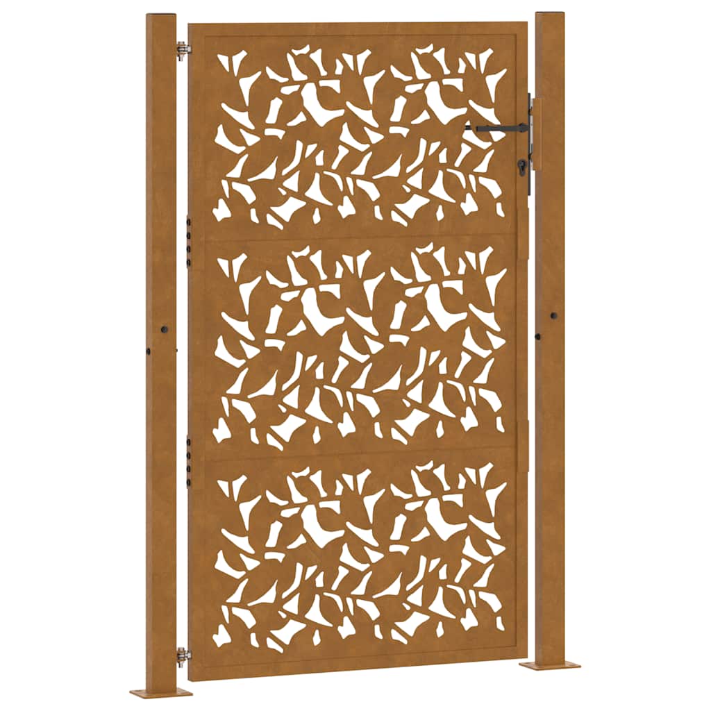 Garden Gate 100 X 150 Cm Weatherproof Steel Leaf Design