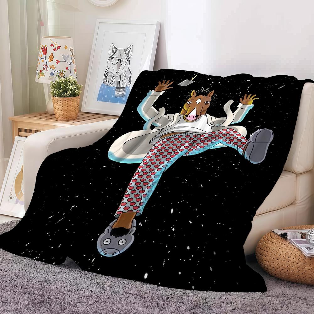 Manta Cálida Y Suave De Dibujos Animados B-BoJack H-Horseman Adecuada Para Dormitorio Sala De Estar Cama De Sofá Oficina Viajes Camping