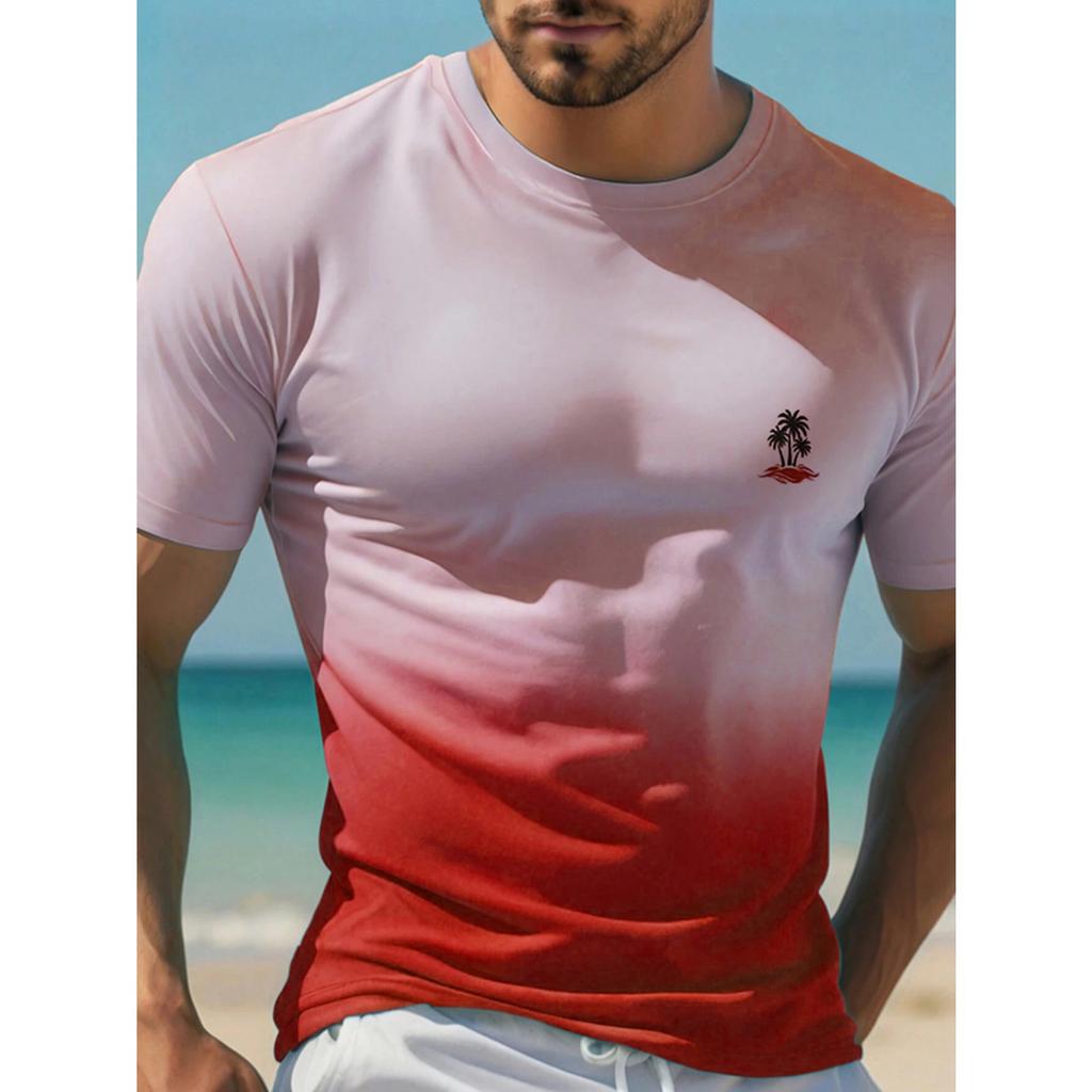 Hawaii Street Fashion Men's T-shirt New Summer Beach Vacation Men's Casual T-shirt Outdoor Sports Men's Short Sleeve Top