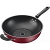 FiveLn Deep Frying Pan, Vegetable Stir-Frying Pan, 28cm/30cm/32cm/34cm, with Lid, Non-Stick, Wok, Induction Compatible, Gas Compatible, All Heat Sourc