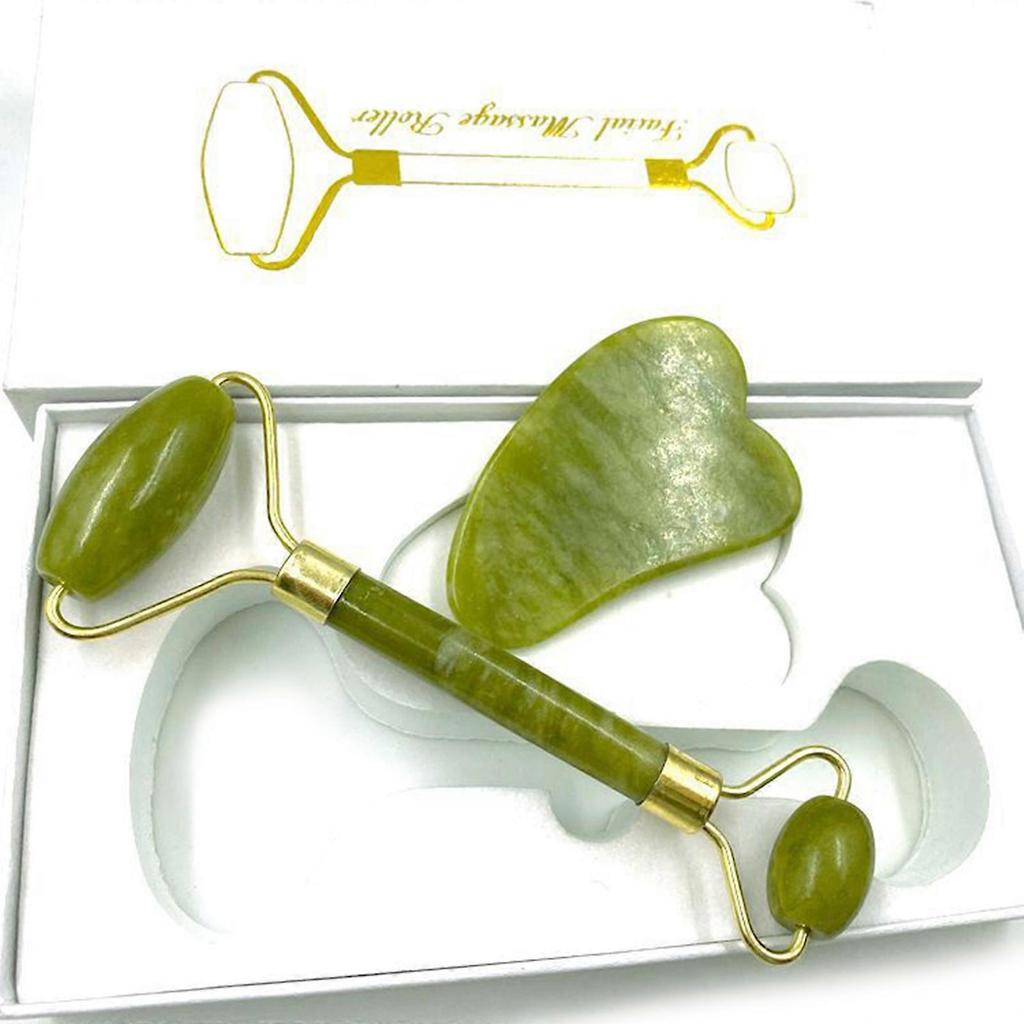 Nature Beauty for Facial Jade Roller Face Thin Massager+Body Neck Anti-Ageing Therapy Gua Sha Board Set Skin Care