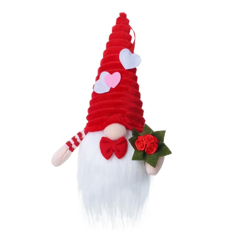 Valentines Day LED Glowing Love Heart Swedish Tomtes Gnomes Elf Plush Dolls Ornament Weddings Party Tabletop Figurine