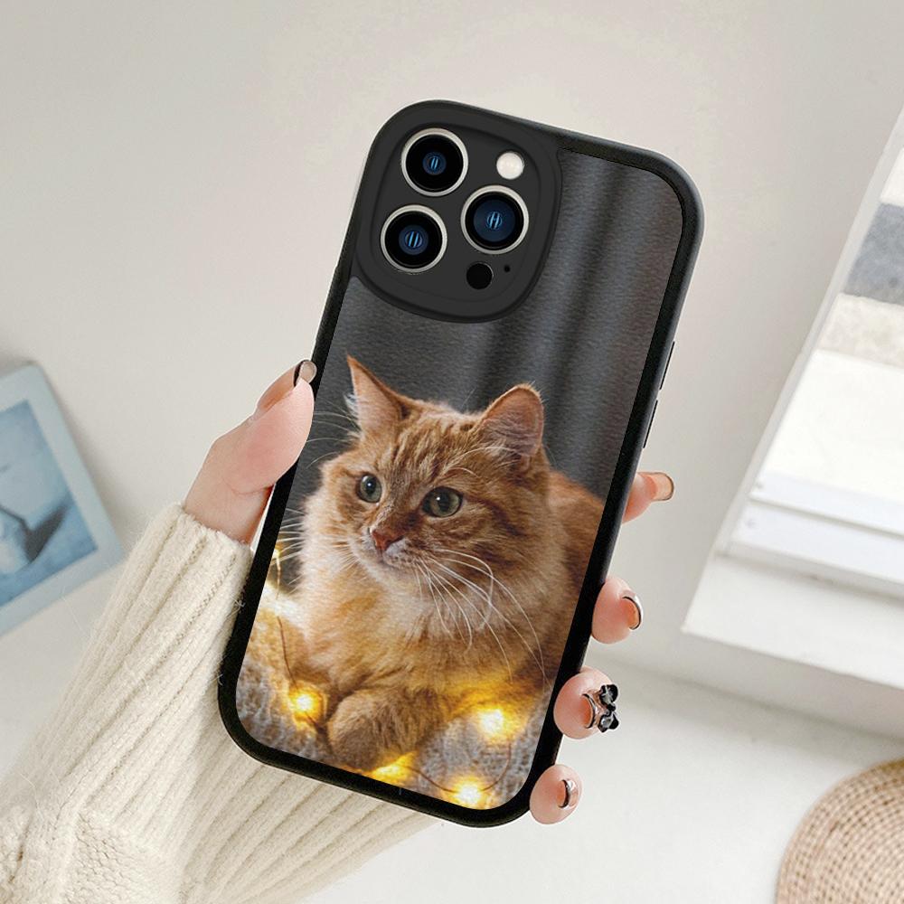 For Iphone 14 Funny Cartoon Cat Phone Case for Iphone 14 13 11 12 Pro MAX 13 12 MiNi 7 8 14 Plus SE2020 X XS XR Lambskin Covers