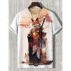 Summer Round Neck 3D Warrior Cat Printed Top Fashionable Casual Short Sleeved Men's T-shirts