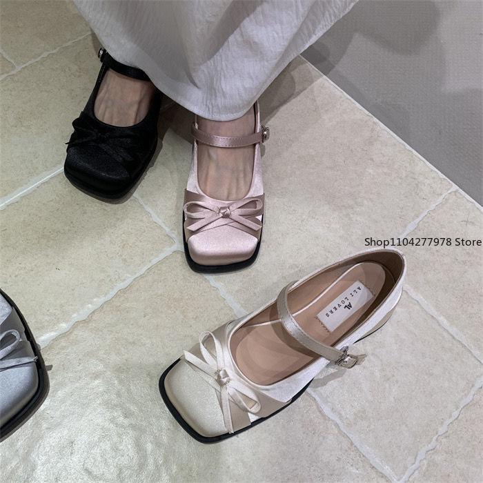 Fashion 2025 Spring Autumn Mary Jane Shoes Fashion Shallow Round Toe Mid Heel Shoes Ladies Elegant Outdoor Single Pumps Shoes