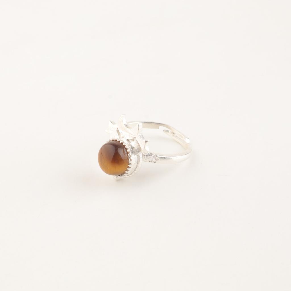 Natural Yellow Tiger Eye Gemstone 925 Sterling Silver Jewelry Handcrafted Ring RR-67-25