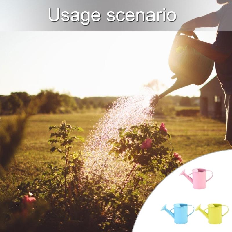 Indoor Garden Plant Watering Can Rust Resistant Iron Watering Pot with Bright Color for Easy Watering and Planting Use