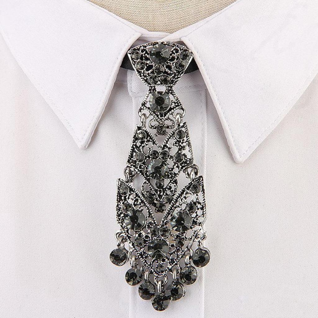 Unisex Decorative Suit Rhinestone Necktie Women Men Ties Formal Business Gentleman Wine Party Wedding Ceremony Ties Collar Accessories