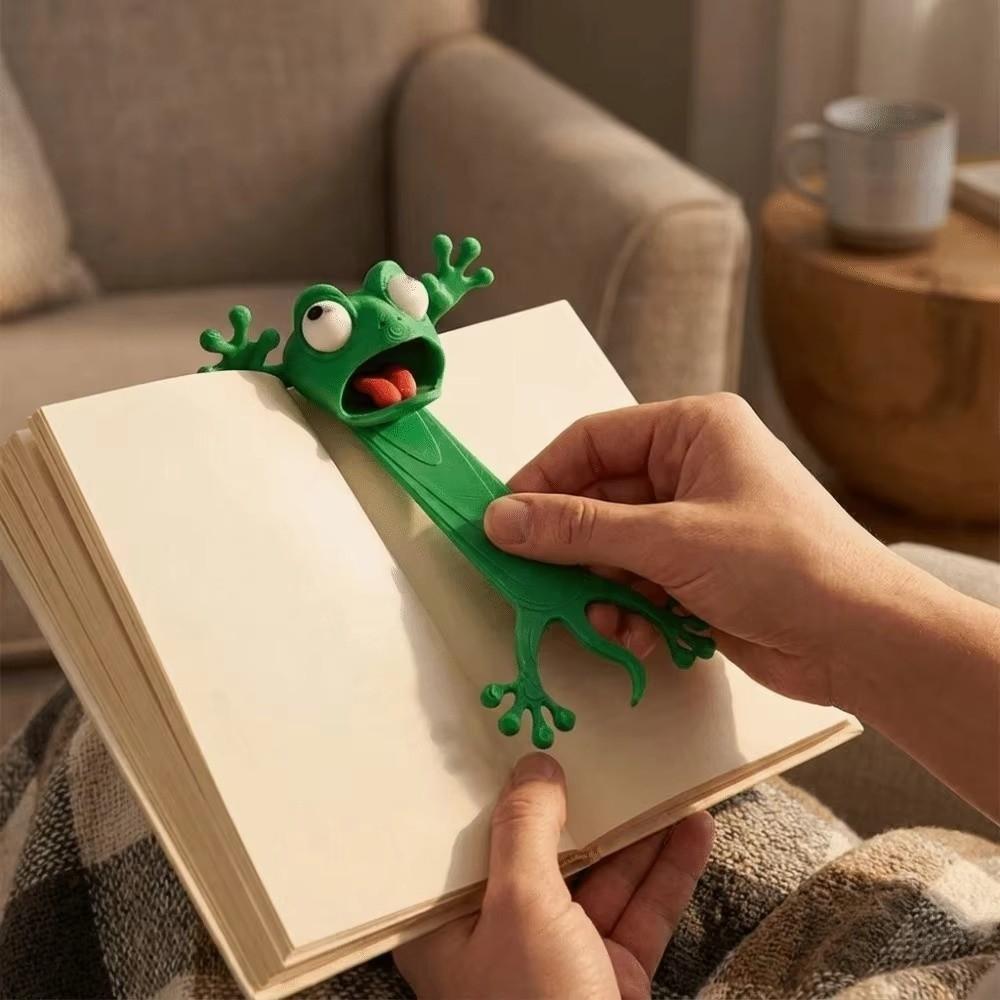 1/2Pcs Durable Structure 3D Frog Bookmark Lightweight Portable Cartoon Page Marker  Desk Decoration