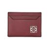 Anagram Brand Metal Logo Solid Color Pebble Grain Cowhide Leather Card Holder Women Card Holder Berry C821075X01-6220