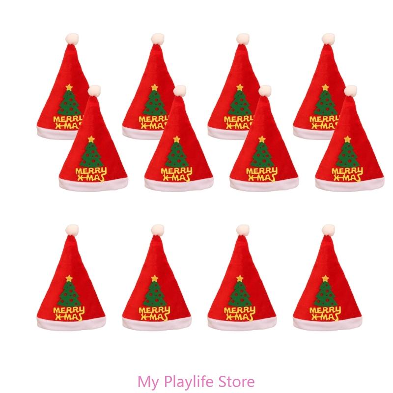 

Pack of 12 Beautiful Christmas Santa Hat with White Brims for Holiday Parties