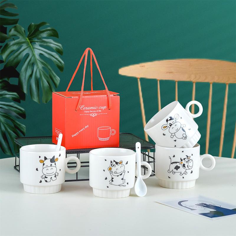Ceramic Cup Gift Box Set Coffee Cup Creative Event Promotional Gifts Holiday Cup Souvenir