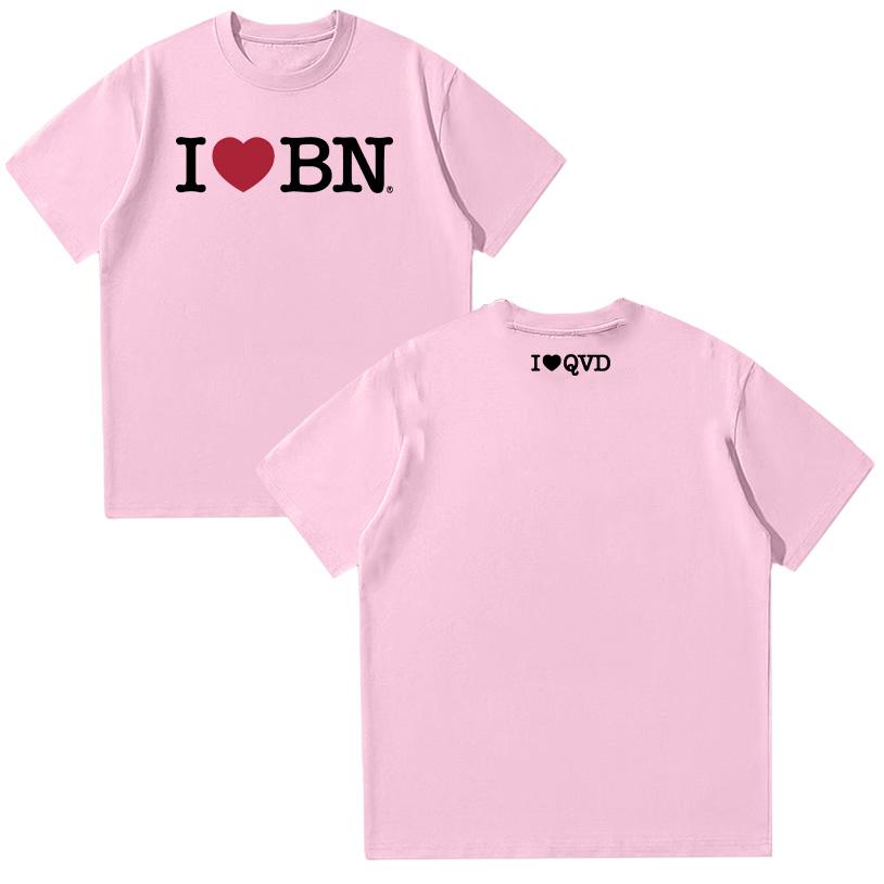 Quevedo Tshirt "I LOVE BN" T Shirt Women Y2K T-shirt Summer Cotton Short Sleeve Tops Fashion Breathable Simple Clothing Casual