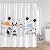 Cartoon Animals Kid Shower Curtains Hand-painted Simple Line Cute Cats Bathroom Decorations Kids Children Bath Curtains for Ho