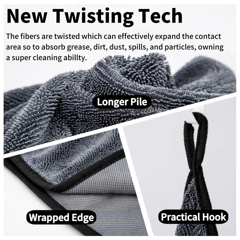 5PCS 40x60cm Car Wash Microfiber Towels Car Detail Cleaning Drying and Polishing Microfiber Cloth Towels Car Cleaning Supplies