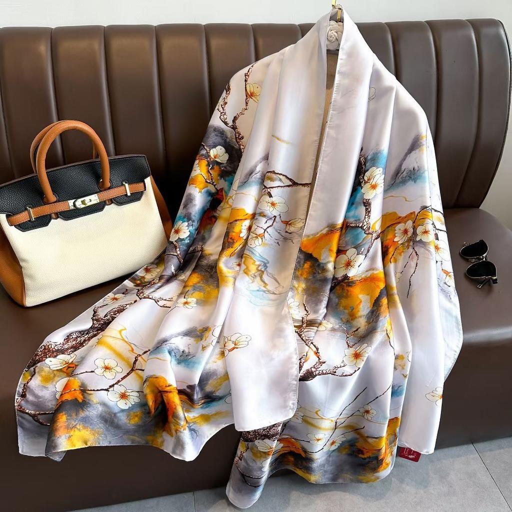Women's New Style with Shirts In Autumn and Winter  Fashionable and Versatile Silk  Light Luxury Gift for Mother Scarf