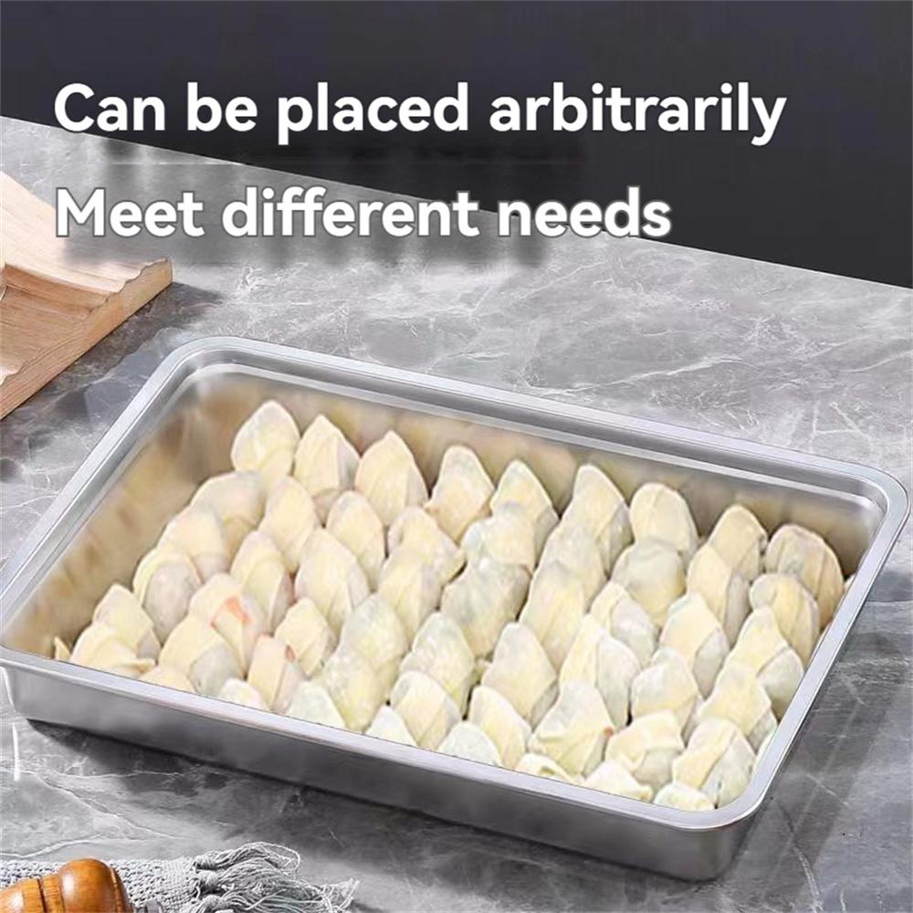 1 Stück Edelstahl-Teigtaschenschale, Kühlschrank, Frischhaltebox, versiegelte Aufbewahrungsbox, spezielle Schale zum Einfrieren von Lebensmitteln, Antihaft-Wi