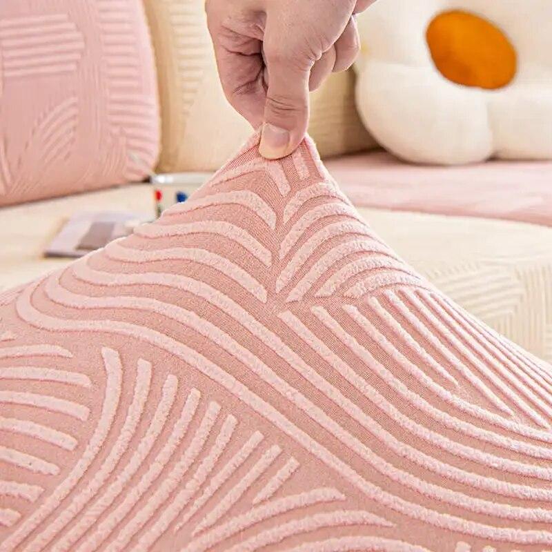 Saltea pentru canapea cu geometrie nordică, elastică, din fleece jacquard, huse pentru canapea, 1/2/3/4 locuri.