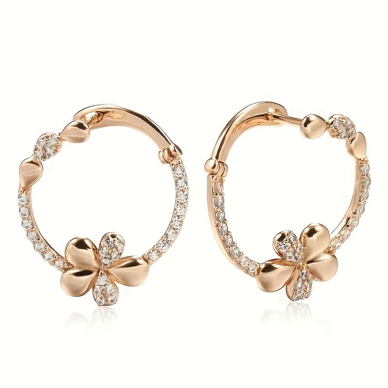 1Pair Stylish Ladies Elegant Floral Earrings Earrings, Suitable for Weddings, Parties and Anniversaries