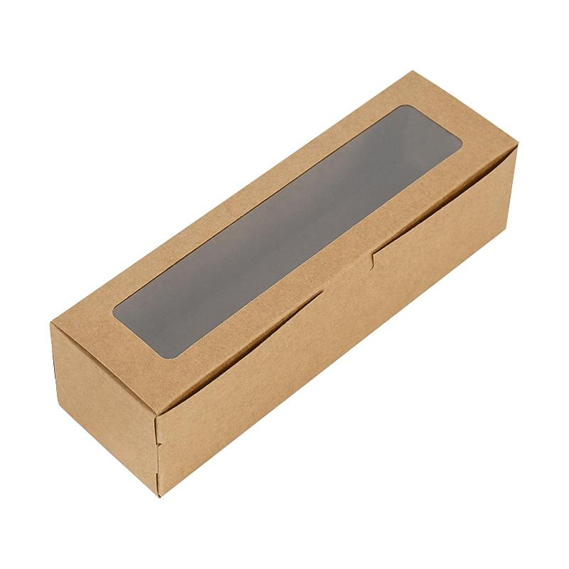 10/20Pcs Macaron Box with Clear Window Kraft Paper Cookie Candy Dessert Cake Box Wedding Birthday Party Christmas Gift Packaging