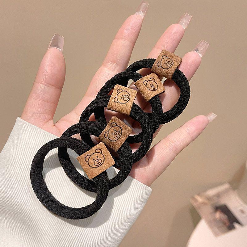 Kleiner Bär Hochelastisches Kaffee-Haargummi für Frauen und Mädchen - Langlebig, Schlicht und Elegant