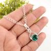 Green Emerald Gemstone Pendant Jewelry, Handmade Gorgeous Silver Pendant , 925 Sterling Silver Jewelry For Wedding Gift
