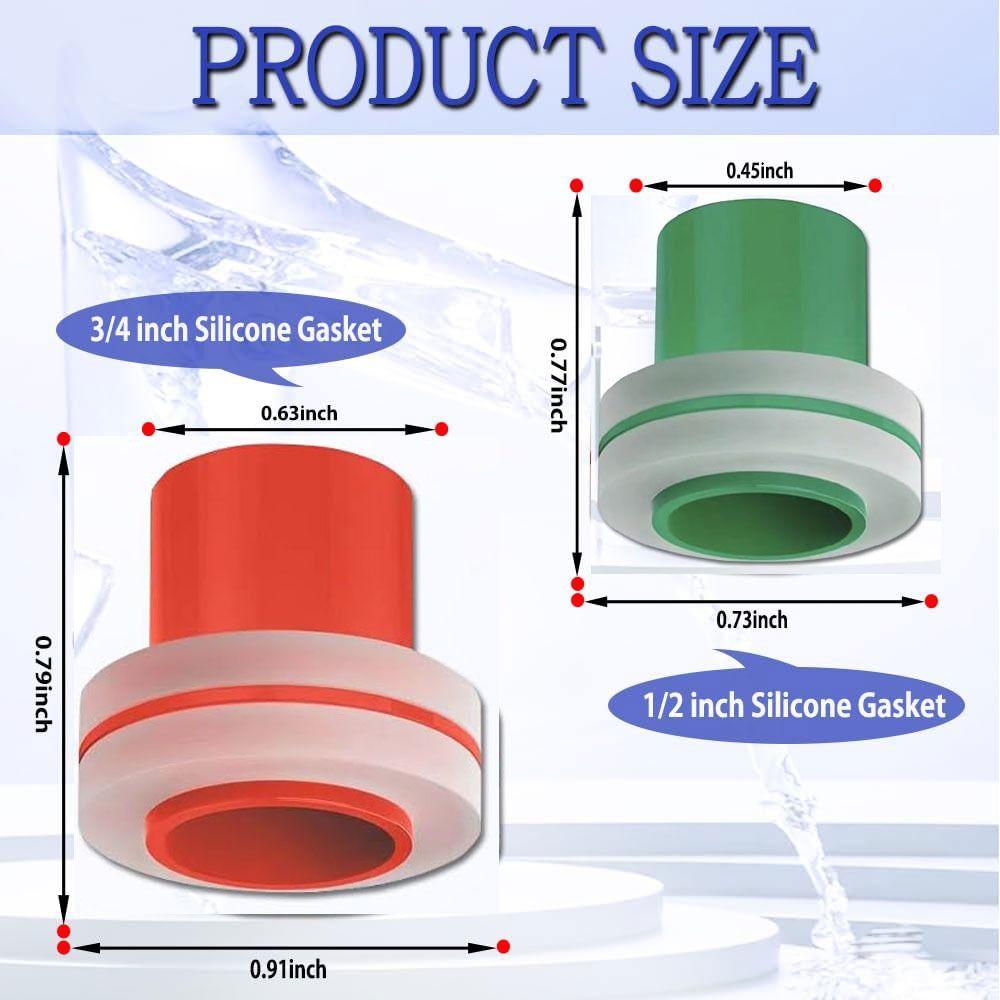 30PCS Universal 1/2", Sealing Gasket 3/4" Green Fastener Washer Red Rubber Faucet