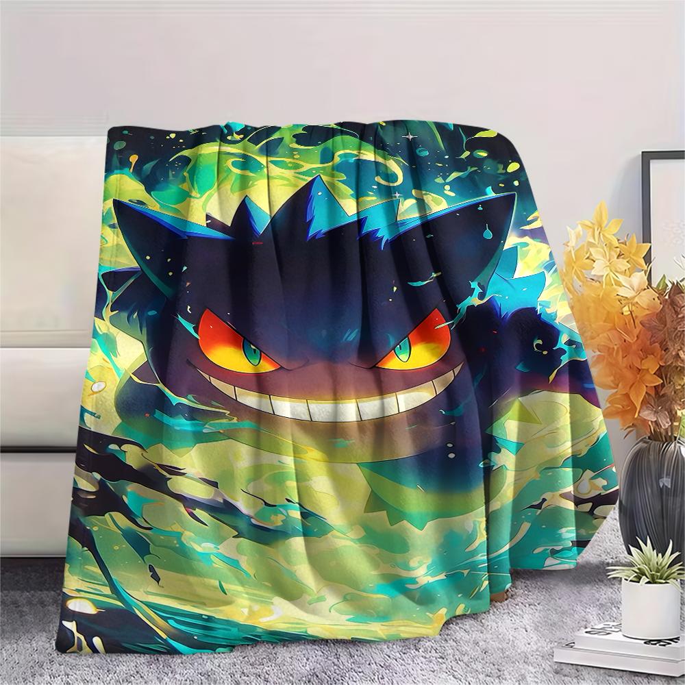 Pokémon  Ghost Bulbasaur Print Flannel Blanket,High Quality Comfortable for All Seasons,Home Decor,Warmth and Comfort,Perfect for Christmas Gifts