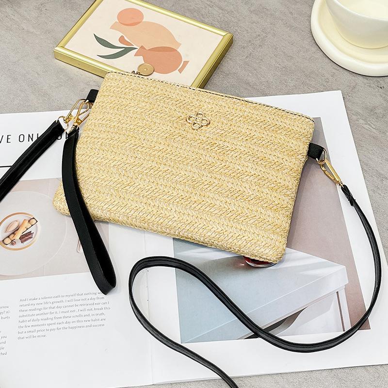 Sweet Straw Bag New Simple Shoulder Bag Messenger Bag Clutch Bag Women's Bag Straw Bag