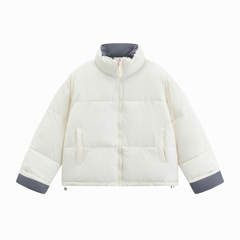 2025 Winter Korean Version of the New Stand-up Collar Color-blocking Design Niche Bread Jacket Jacket Fashionable Loose Down Cotton Jacket