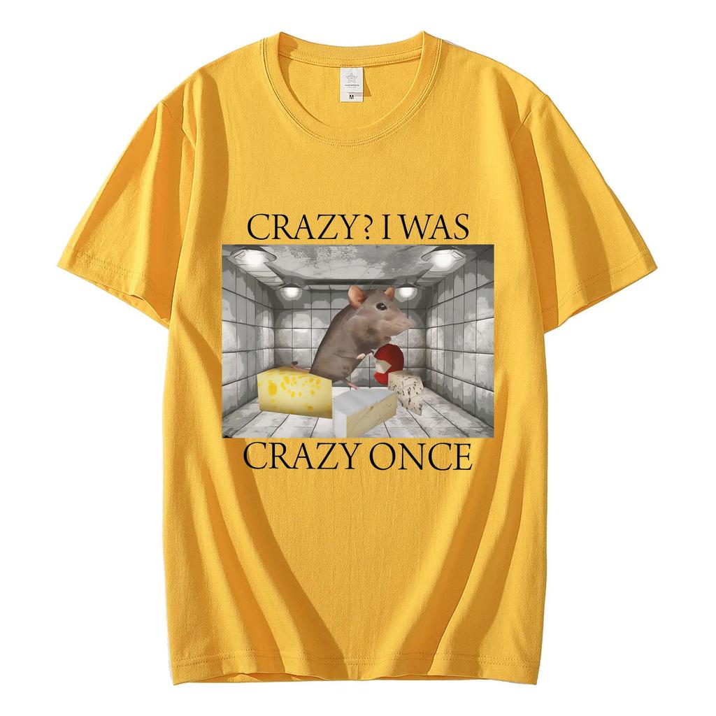 Crazy Rat Funny Meme TShirt Men Women Clothing High Quality Fashion Oversized TShirts Summer Casual Cotton T Shirt Streetwear