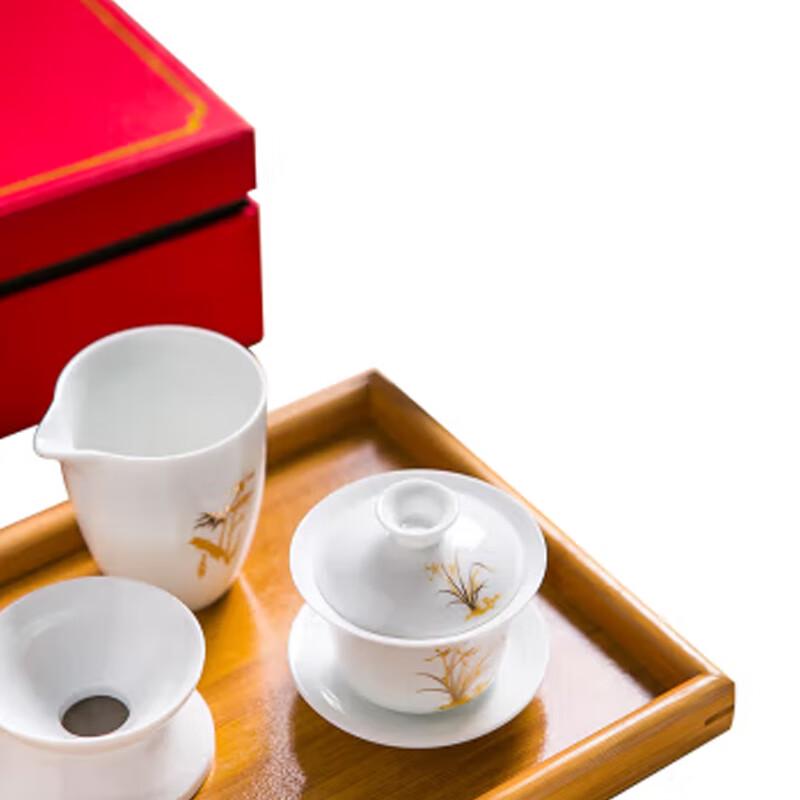 Tao Ding Xuan Orchid Bamboo Ceramic Tea Set