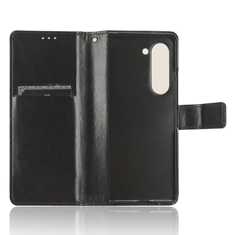 För Samsung Galaxy Z Fold6 5G Fodral Crazy Horse Textur Läder Vikbar Telefon Skal