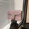 Casual Fashion Aesthetic Chain 2025 Diamond-encrusted Solid Color Foreign Style New Summer Personalized Shoulder Crossbody Small Square Women's Bag