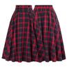 Women Skirt High Elastic Waist Big Hem A-line Colorblock Plaid Print Loose Ankle Length Soft Pockets Retro Ruffle Elegant Party Commute Lady